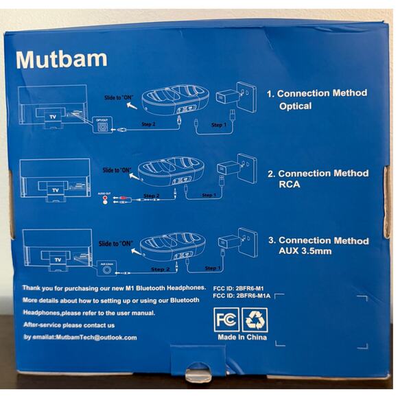 Mutbam Bluetooth Wireless Headphones w/ Transmitter – TV, Mobile, Laptop, 65Hrs - Picture 2 of 7